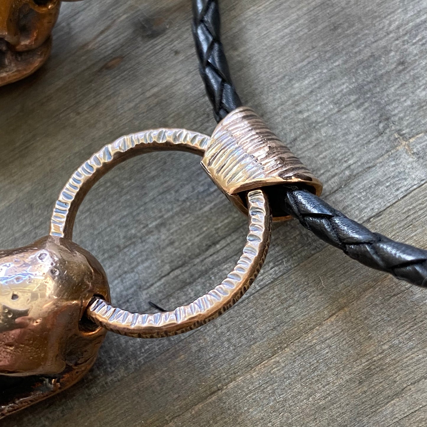 Bronze Crow Skull Necklace